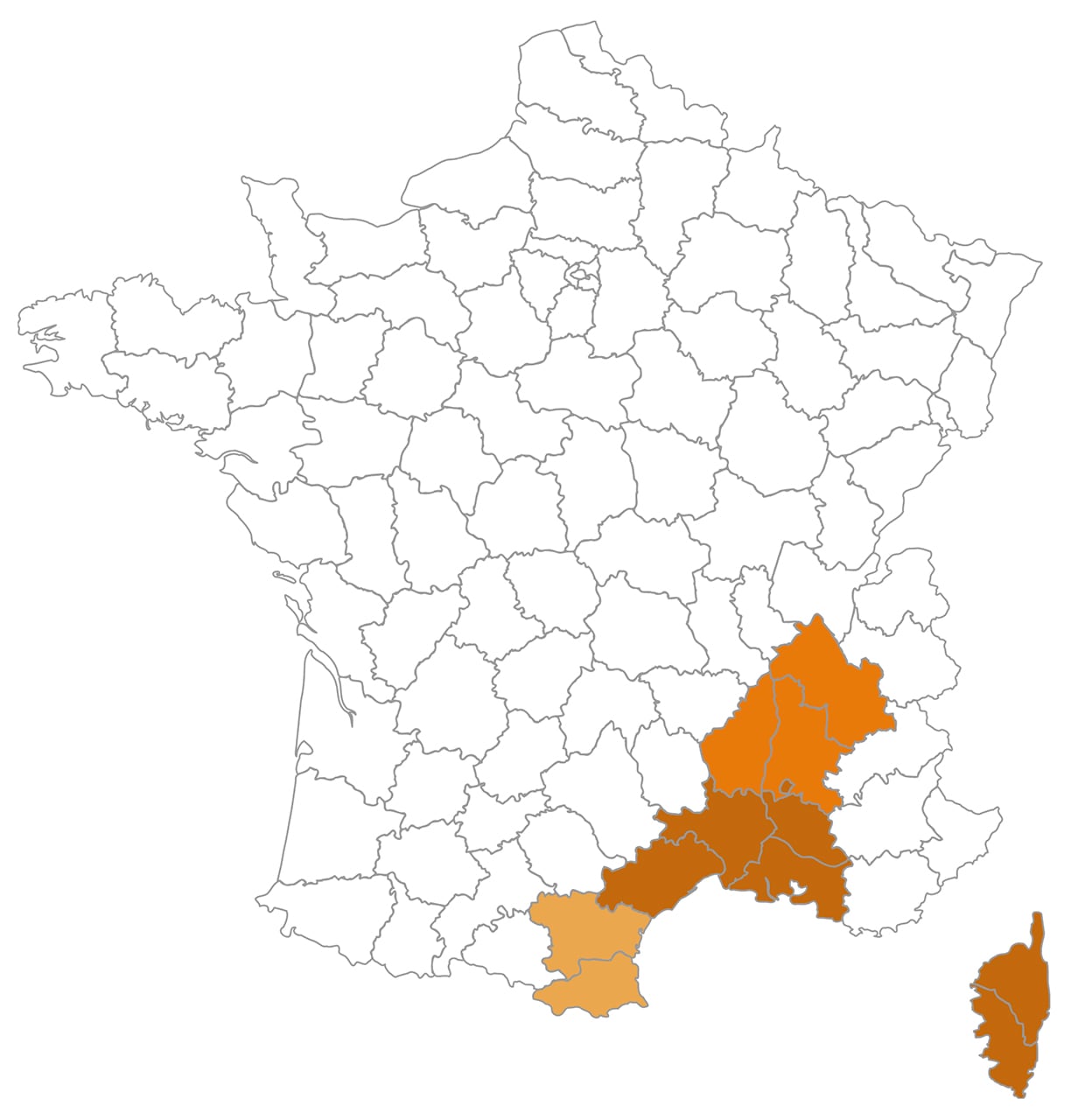Carte de France production pommes et poires